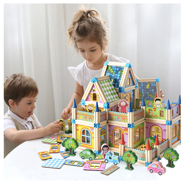 Master of Architecture Building Blocks - 128 pcs (Wooden)