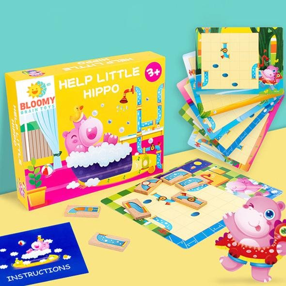 Help the Hippo Logical Puzzle - Bloomy Brain Toys